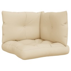 Palettenkissen 3-tlg. Beige Stoff