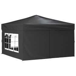 vidaXL Partyzelt Faltbar mit Seitenwänden Anthrazit 3x3 m