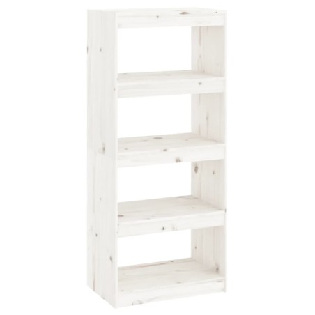 vidaXL Bücherregal Raumteiler Weiß 60x30x135,5 cm Massivholz Kiefer