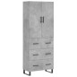 Highboard Betongrau 69,5x34x180 cm Holzwerkstoff Highboard Betongrau 69,5x34x180 cm Holzwerkstoff