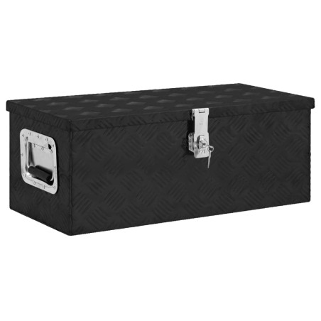vidaXL Aufbewahrungsbox Schwarz 70x31x27 cm Aluminium