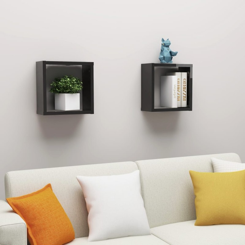 vidaXL Würfelregale 2 Stk. Hochglanz-Schwarz 30x15x30 cm vidaXL Würfelregale 2 Stk. Hochglanz-Schwarz 30x15x30 cm