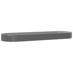 vidaXL Hochbeet Pulverbeschichteter Stahl 450x140x36 cm Grau