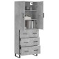 Highboard Betongrau 69,5x34x180 cm Holzwerkstoff Highboard Betongrau 69,5x34x180 cm Holzwerkstoff