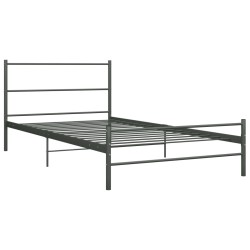 vidaXL Bettgestell Grau Metall 100 × 200 cm