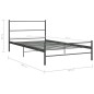 vidaXL Bettgestell Grau Metall 100 × 200 cm vidaXL Bettgestell Grau Metall 100 × 200 cm