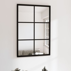vidaXL Wandspiegel Schwarz 60x40 cm Metall