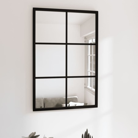 vidaXL Wandspiegel Schwarz 60x40 cm Metall