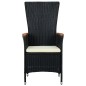 Gartenstühle 2 Stk. mit Polstern Poly Rattan Schwarz Gartenstühle 2 Stk. mit Polstern Poly Rattan Schwarz