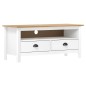 vidaXL TV-Schrank Hill Weiß 110x40x47 cm Massivholz Kiefer vidaXL TV-Schrank Hill Weiß 110x40x47 cm Massivholz Kiefer