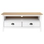 vidaXL TV-Schrank Hill Weiß 110x40x47 cm Massivholz Kiefer vidaXL TV-Schrank Hill Weiß 110x40x47 cm Massivholz Kiefer