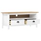 vidaXL TV-Schrank Hill Weiß 110x40x47 cm Massivholz Kiefer vidaXL TV-Schrank Hill Weiß 110x40x47 cm Massivholz Kiefer