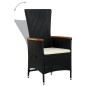 Gartenstühle 2 Stk. mit Polstern Poly Rattan Schwarz Gartenstühle 2 Stk. mit Polstern Poly Rattan Schwarz