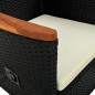 Gartenstühle 2 Stk. mit Polstern Poly Rattan Schwarz Gartenstühle 2 Stk. mit Polstern Poly Rattan Schwarz