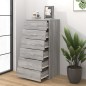 vidaXL Sideboard mit 6 Schubladen Grau Sonoma 50x34x96cm Holzwerkstoff vidaXL Sideboard mit 6 Schubladen Grau Sonoma 50x34x96cm Holzwerkstoff
