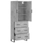 Highboard Betongrau 69,5x34x180 cm Holzwerkstoff Highboard Betongrau 69,5x34x180 cm Holzwerkstoff