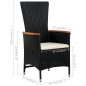 Gartenstühle 2 Stk. mit Polstern Poly Rattan Schwarz Gartenstühle 2 Stk. mit Polstern Poly Rattan Schwarz