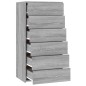 vidaXL Sideboard mit 6 Schubladen Grau Sonoma 50x34x96cm Holzwerkstoff vidaXL Sideboard mit 6 Schubladen Grau Sonoma 50x34x96cm Holzwerkstoff