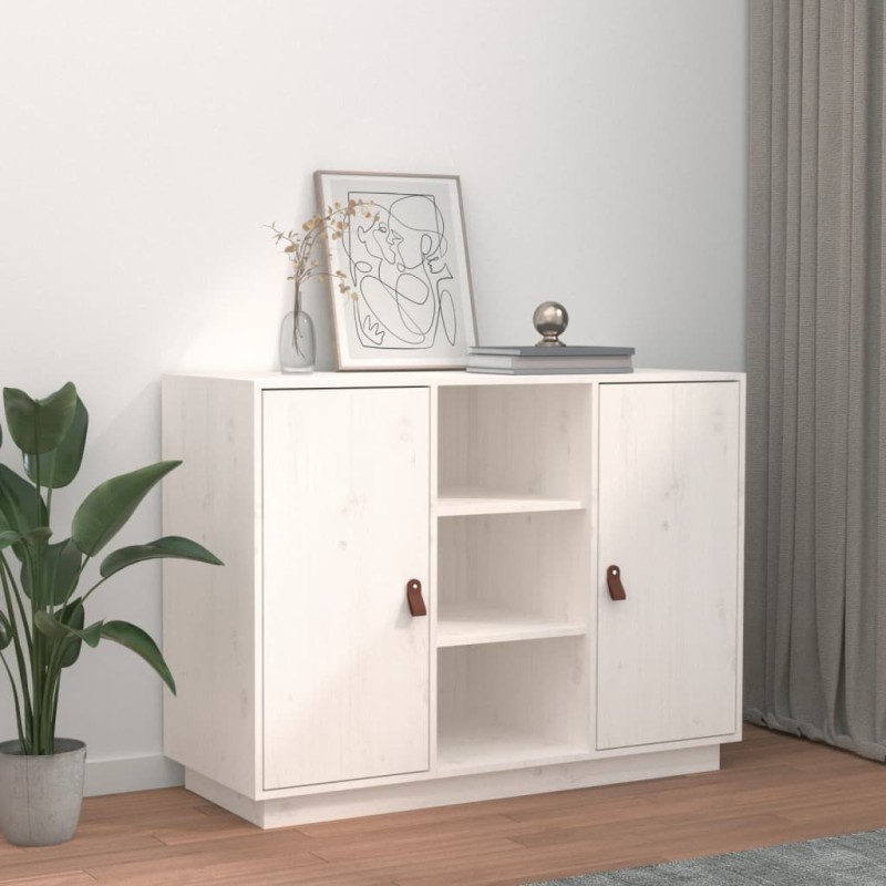 vidaXL Sideboard Weiß 100x40x75 cm Massivholz Kiefer vidaXL Sideboard Weiß 100x40x75 cm Massivholz Kiefer