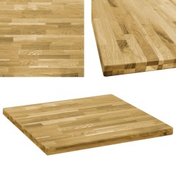 vidaXL Tischplatte Eichenholz Massiv Quadratisch 44 mm 80x80 cm 