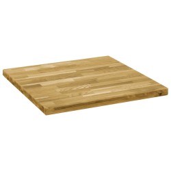 vidaXL Tischplatte Eichenholz Massiv Quadratisch 44 mm 80x80 cm 