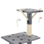 vidaXL Katzen-Kratzbaum Sisal 138 cm Grau Pfoten-Aufdruck vidaXL Katzen-Kratzbaum Sisal 138 cm Grau Pfoten-Aufdruck