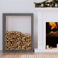 vidaXL Kaminholzregal Grau 80x25x100 cm Massivholz Kiefer vidaXL Kaminholzregal Grau 80x25x100 cm Massivholz Kiefer