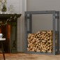 vidaXL Kaminholzregal Grau 80x25x100 cm Massivholz Kiefer vidaXL Kaminholzregal Grau 80x25x100 cm Massivholz Kiefer