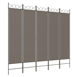 vidaXL 5-tlg. Paravent Anthrazit 200x220 cm Stoff 