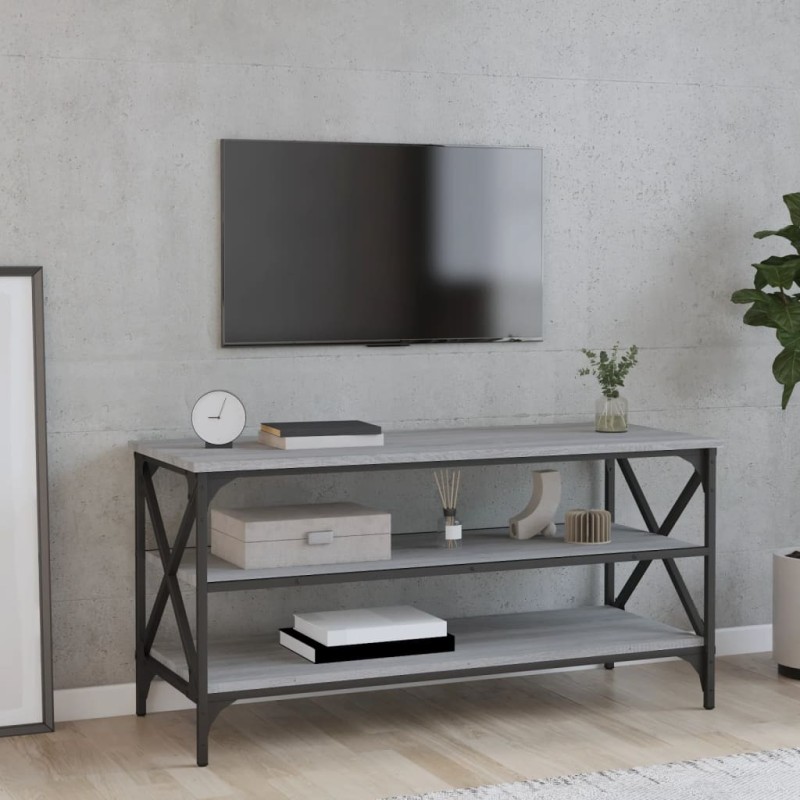vidaXL TV-Schrank Grau Sonoma 100x40x50 cm Holzwerkstoff vidaXL TV-Schrank Grau Sonoma 100x40x50 cm Holzwerkstoff