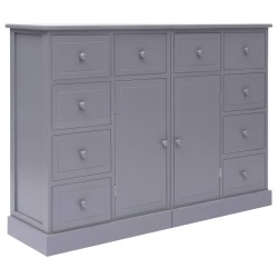 vidaXL Sideboard mit 10 Schubladen Grau 113×30×79 cm Holz