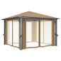 vidaXL Pavillon mit Vorhang 300x300 cm Taupe Aluminium vidaXL Pavillon mit Vorhang 300x300 cm Taupe Aluminium