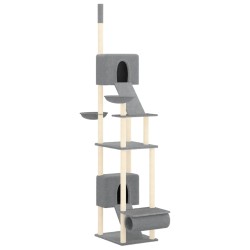vidaXL Kratzbaum Deckenhoch Hellgrau 277-303 cm