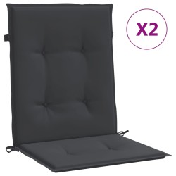 vidaXL Gartenstuhlauflagen für Niedriglehner 2 Stk. Schwarz 100x50x3cm