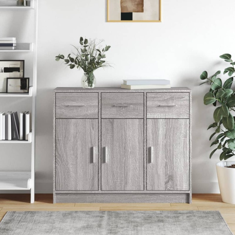 vidaXL Sideboard Grau Sonoma 91x28x75 cm Holzwerkstoff vidaXL Sideboard Grau Sonoma 91x28x75 cm Holzwerkstoff