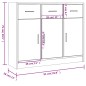 vidaXL Sideboard Grau Sonoma 91x28x75 cm Holzwerkstoff vidaXL Sideboard Grau Sonoma 91x28x75 cm Holzwerkstoff