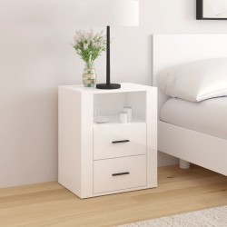 vidaXL Nachttisch Hochglanz-Weiß 50x36x60 cm Holzwerkstoff