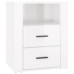 vidaXL Nachttisch Hochglanz-Weiß 50x36x60 cm Holzwerkstoff
