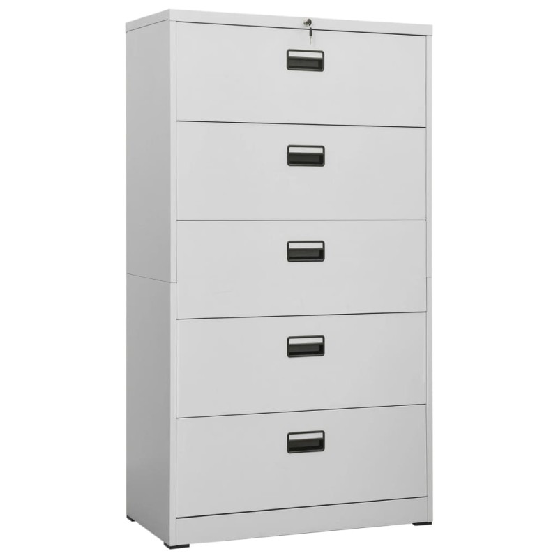vidaXL Aktenschrank Hellgrau 90x46x164 cm Stahl vidaXL Aktenschrank Hellgrau 90x46x164 cm Stahl
