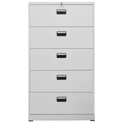 vidaXL Aktenschrank Hellgrau 90x46x164 cm Stahl