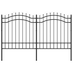vidaXL Gartenzaun mit Speerspitzen Schwarz 165 cm Stahl