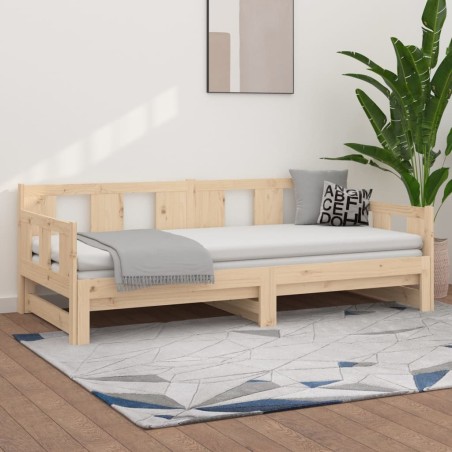 vidaXL Tagesbett Ausziehbar Massivholz Kiefer 2x(90x190) cm