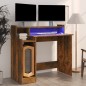 vidaXL Schreibtisch mit LEDs Räuchereiche 97x45x90 cm Holzwerkstoff vidaXL Schreibtisch mit LEDs Räuchereiche 97x45x90 cm Holzwerkstoff