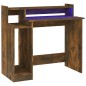 vidaXL Schreibtisch mit LEDs Räuchereiche 97x45x90 cm Holzwerkstoff vidaXL Schreibtisch mit LEDs Räuchereiche 97x45x90 cm Holzwerkstoff