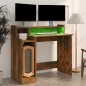 vidaXL Schreibtisch mit LEDs Räuchereiche 97x45x90 cm Holzwerkstoff vidaXL Schreibtisch mit LEDs Räuchereiche 97x45x90 cm Holzwerkstoff