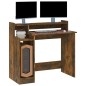 vidaXL Schreibtisch mit LEDs Räuchereiche 97x45x90 cm Holzwerkstoff vidaXL Schreibtisch mit LEDs Räuchereiche 97x45x90 cm Holzwerkstoff