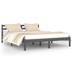 vidaXL Massivholzbett Kiefer 160x200 cm Grau