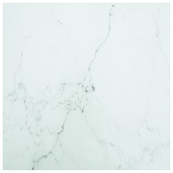 vidaXL Tischplatte Weiß 70x70 cm 6 mm Hartglas in Marmoroptik
