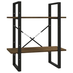 vidaXL Bücherregal 2 Fächer Braun Eichen-Optik 60x30x70 cm