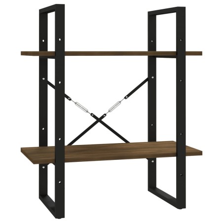vidaXL Bücherregal 2 Fächer Braun Eichen-Optik 60x30x70 cm